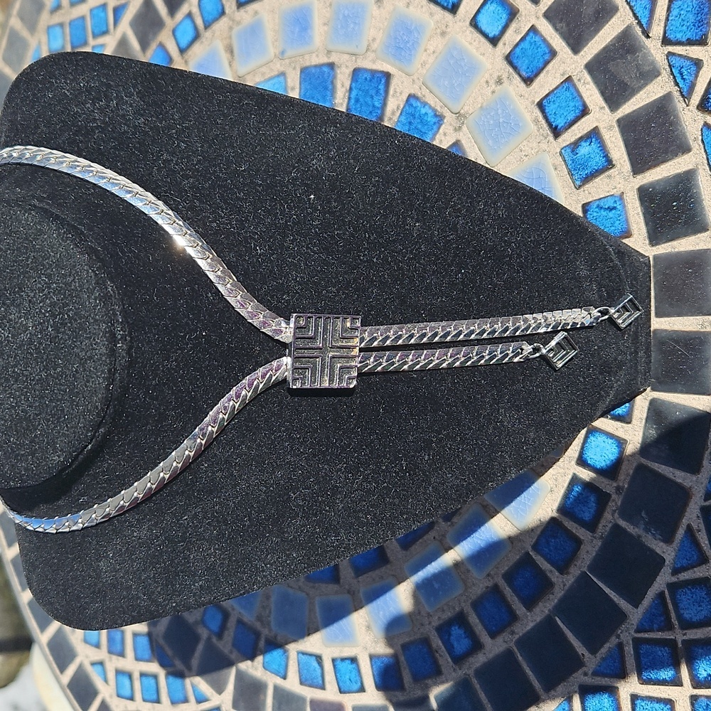 Vintage Silvertone Slide Necklace - Picture 2 of 4